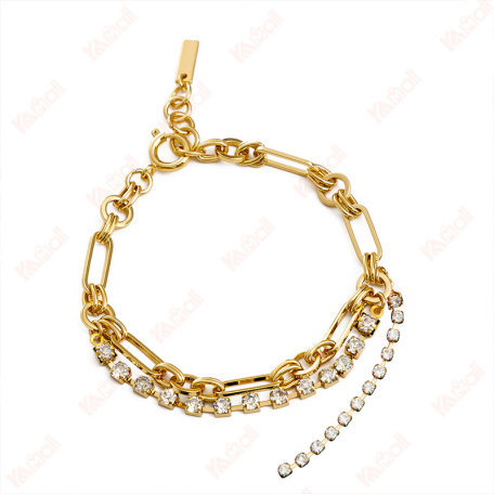 fashion layered gold plated bracelet